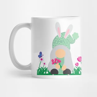 Easter Gnome Green Hat in a Garden Mug